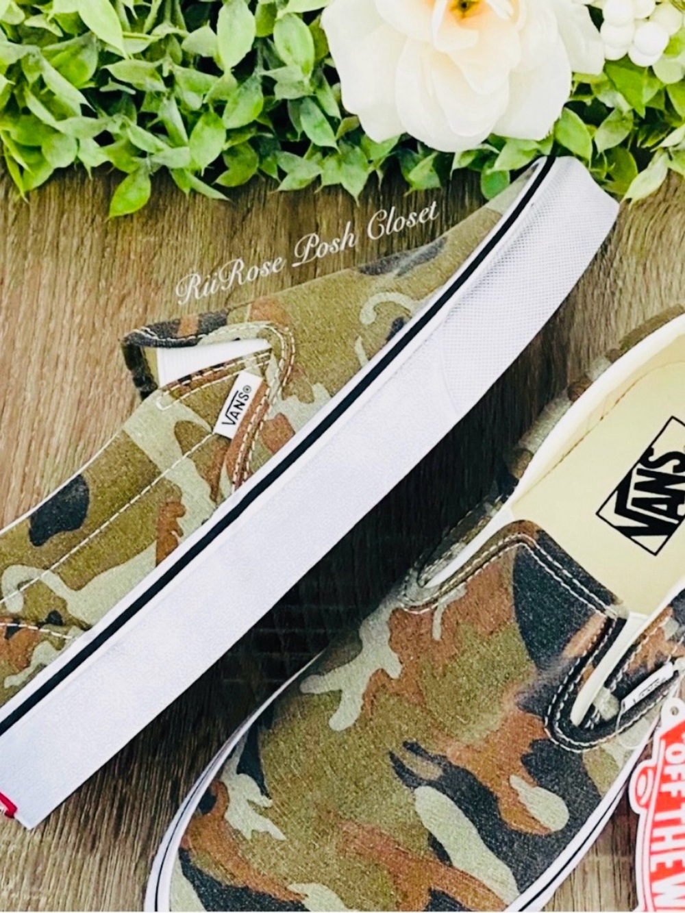NWT Vans Camo Washed Classic Slip On Shoes